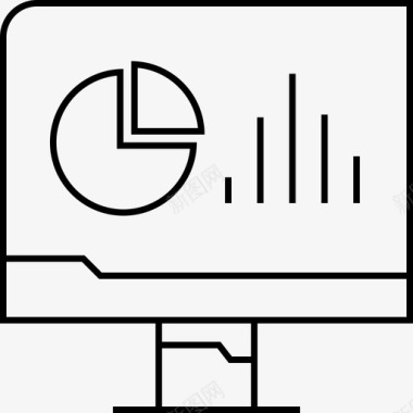 数据分析计算机显示器信息图形图标