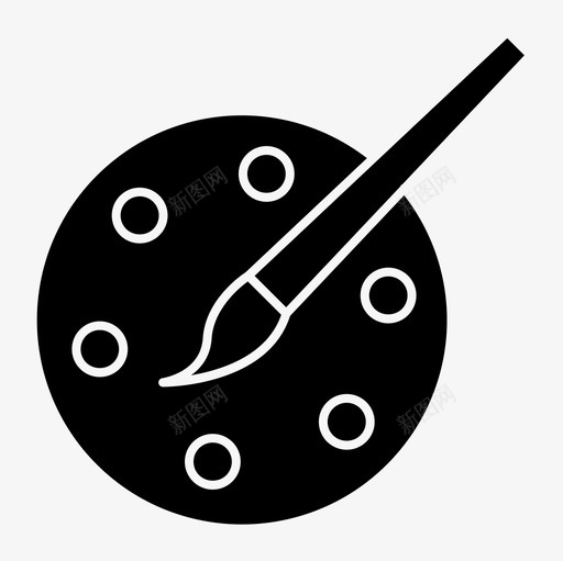 调色板画家画笔svg_新图网 https://ixintu.com 调色板 画家 画笔 水桶 教育