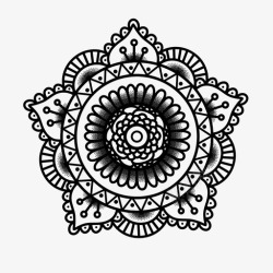 点画点画曼荼罗花叶高清图片