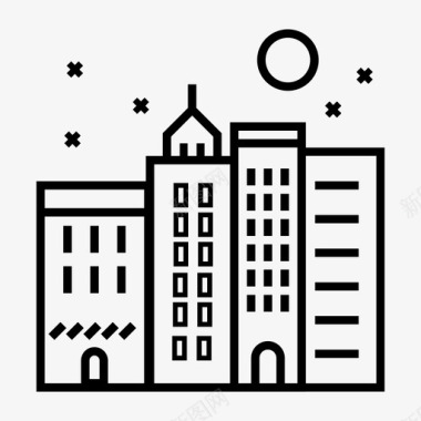 城市景观大城市建筑物图标