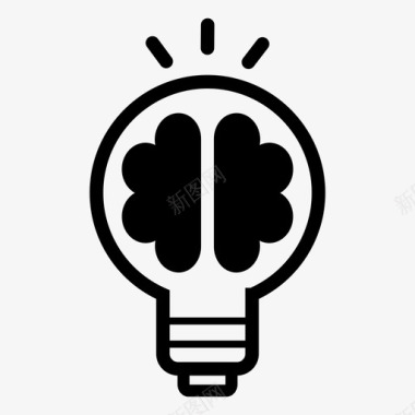 创造性思维大脑灯泡图标