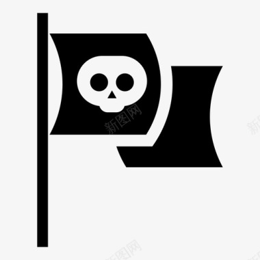 海盗旗海盗船海图标