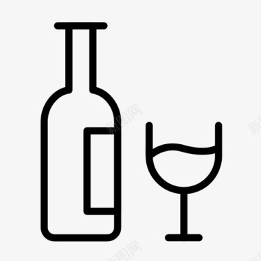葡萄酒酒精瓶子图标