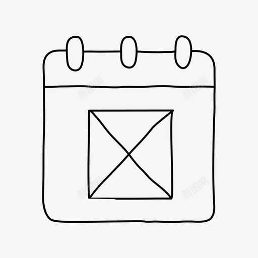 线框记事本日历笔记本svg_新图网 https://ixintu.com 记事本 线框 日历 笔记本