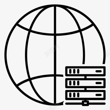全球服务器网络云计算图标图标