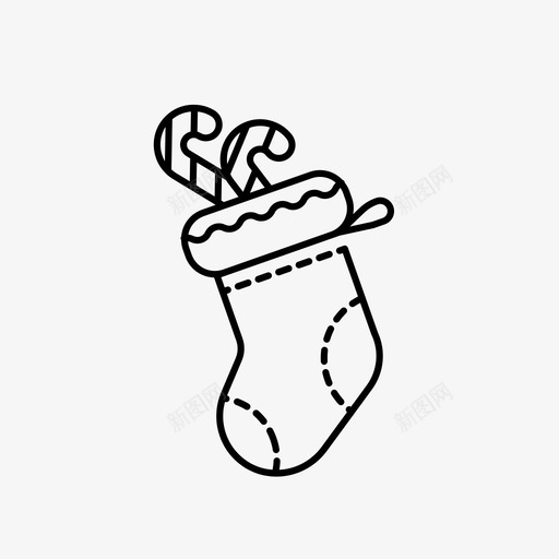 采购产品圣诞长袜圣诞长袜礼物svg_新图网 https://ixintu.com 圣诞 长袜 假日 采购 产品 礼物 圣诞老人 袜子 轮廓 特别 别的