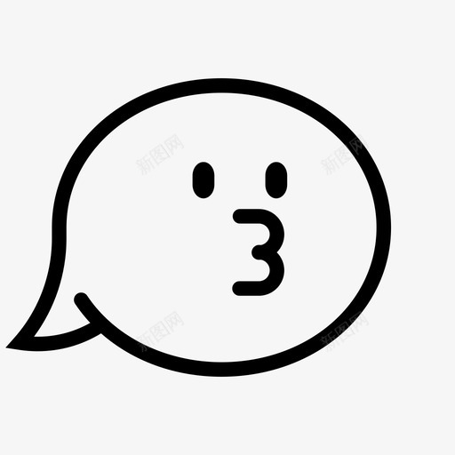 接吻表情情绪svg_新图网 https://ixintu.com 情绪 表情 接吻