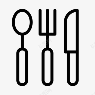 勺叉刀餐具吃图标
