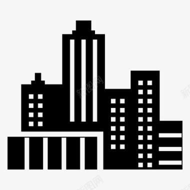 城市景观大城市建筑物图标