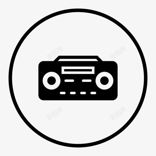 收音机吊杆盒电子产品svg_新图网 https://ixintu.com 收音机 吊杆 电子产品 音乐 便携式 立体声 车载 套件