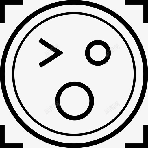 眨眼化身表情svg_新图网 https://ixintu.com 表情 眨眼 化身 轮廓