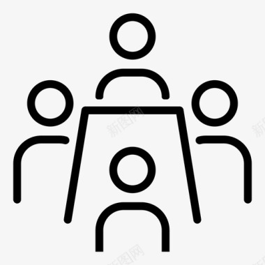 商务会议会议桌服务图标