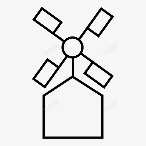 风能风车风力发电svg_新图网 https://ixintu.com 风能 风车 风力 发电