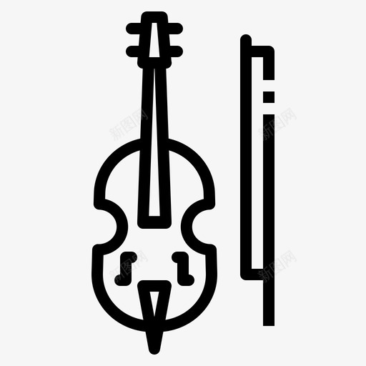 小提琴古典乐器svg_新图网 https://ixintu.com 音乐 小提琴 古典 乐器 爵士乐 配件
