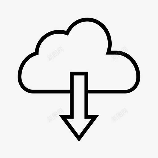 云存储云计算云下载svg_新图网 https://ixintu.com 存储 驱动 云计算 下载 在线 共享 网络 通信