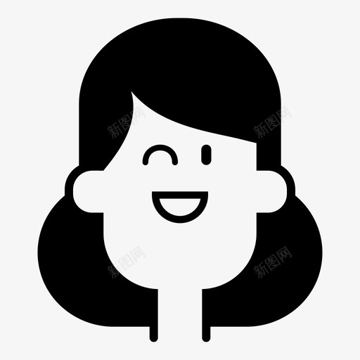 眨眼化身表情svg_新图网 https://ixintu.com 情感 女孩 眨眼 化身 表情 表达