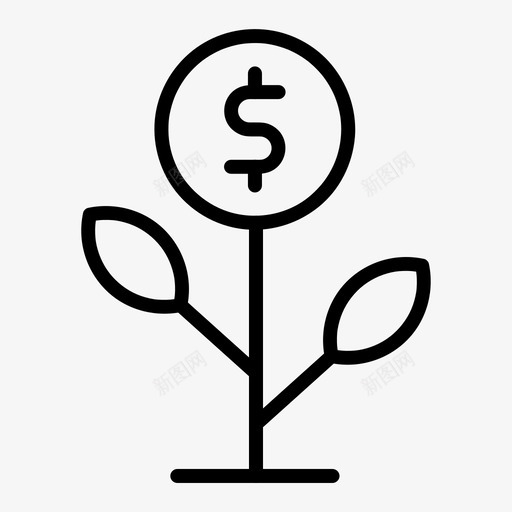 货币树金融增长svg_新图网 https://ixintu.com 货币 增长 金融 收入 投资