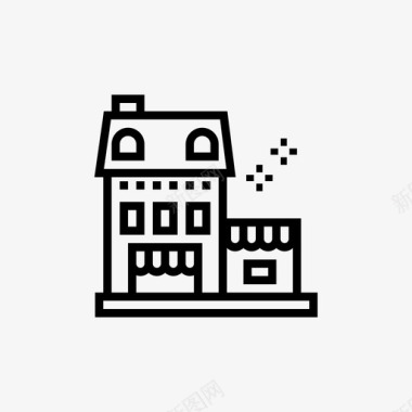联排别墅建筑城市图标