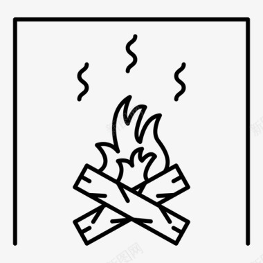 燃烧火壁炉图标