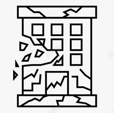 地震建筑灾难图标