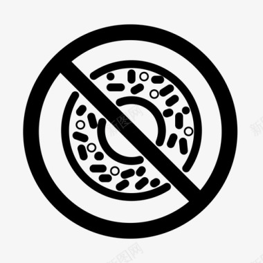 禁止吃甜甜圈不允许吃禁止吃图标