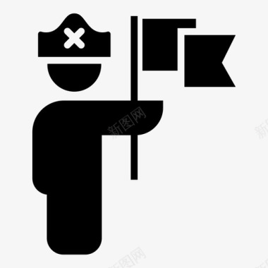海盗投降帽子十字骨图标