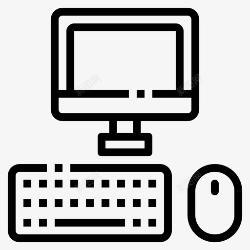 台式电脑键盘显示器svg_新图网 https://ixintu.com 台式电脑 键盘 显示器 鼠标 摄影师 设计师 小工 工具
