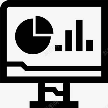 商务在线数据计算机显示器信息图形图标