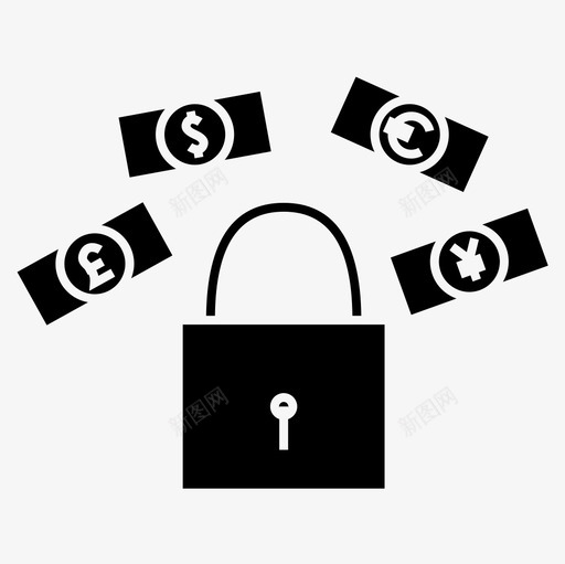 金钱保护现金锁svg_新图网 https://ixintu.com 金钱 保护 保护金 现金 安全