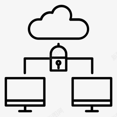 云网络安全云计算图标图标