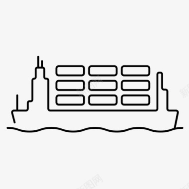 货船集装箱海运图标
