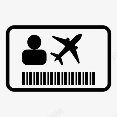 飞行员执照机场身份证信用卡等等图标