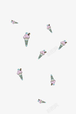 卡通冰淇淋冰棍甜筒漂浮物素材
