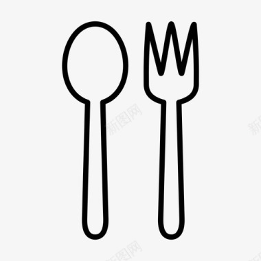 勺子叉吃食物图标