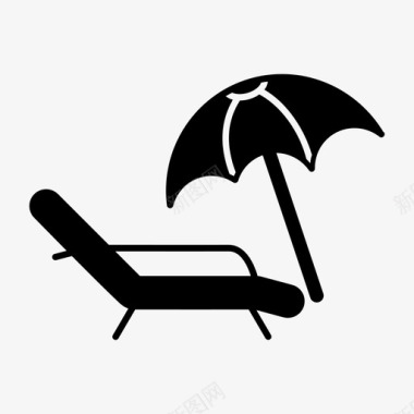 采购产品日光浴床海滩椅子遮阳图标