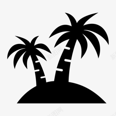 棕榈树沙滩椰子树图标
