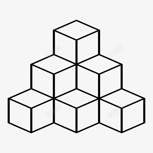 立方体棱锥edsf三维块svg_新图网 https://ixintu.com 立方体 棱锥 三维 堆栈 长方体 图标