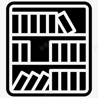图书馆的书橱柜学校图标