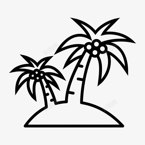 椰子树岛屿棕榈树svg_新图网 https://ixintu.com 椰子树 旅游度假 岛屿 棕榈树 夏季 系列 风格