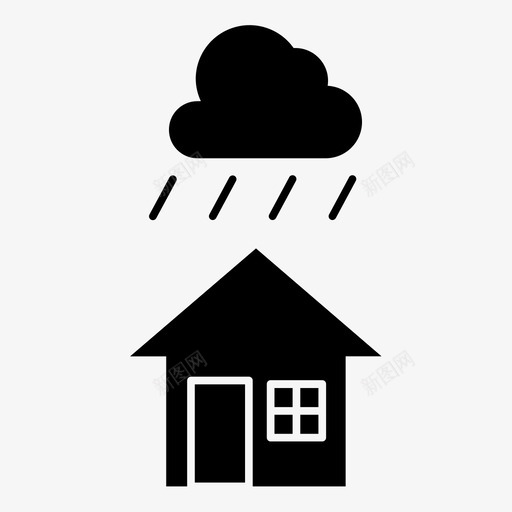 雨和房子气候温度svg_新图网 https://ixintu.com 房子 气候 温度 天气