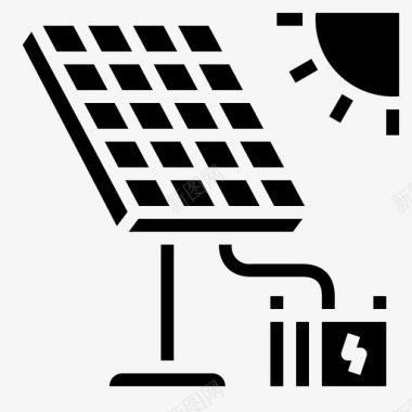 太阳能电池生态电力图标