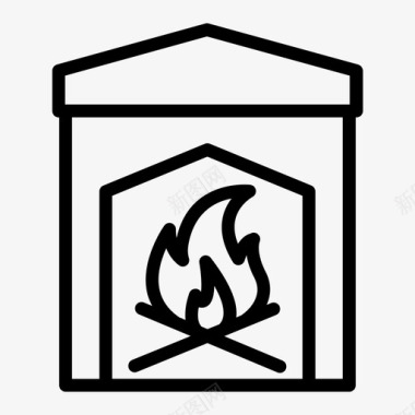 壁炉烟囱火焰图标