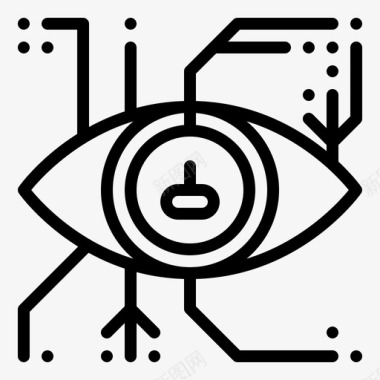 机器人眼电子人技术图标