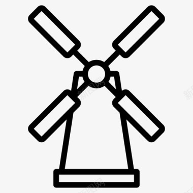 风车生态能源环境图标