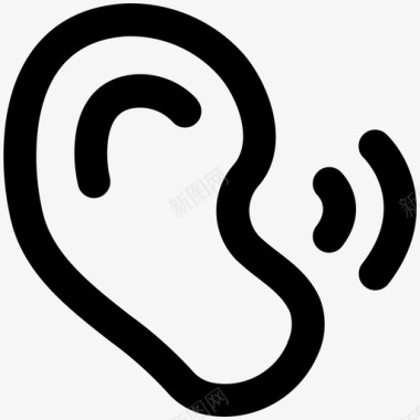 听力耳科人体器官图标