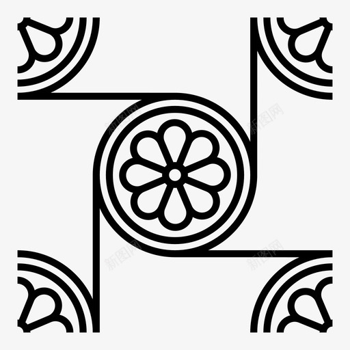 花卉图案背景装饰svg_新图网 https://ixintu.com 花卉 图案 装饰 背景 埃及 瓷砖