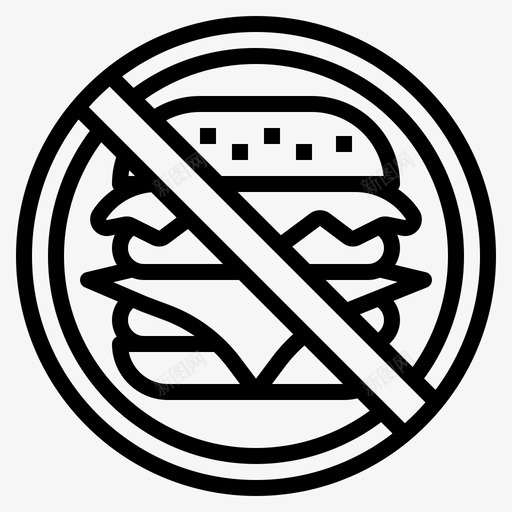 不吃食物汉堡包svg_新图网 https://ixintu.com 不吃 食物 汉堡包 标志 安全 驾驶