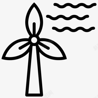 风力发电风力涡轮机生态第二卷图标