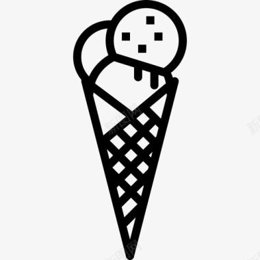 冰激凌筒甜点夏天图标