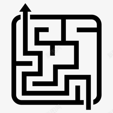 迷宫解决方案策略图标